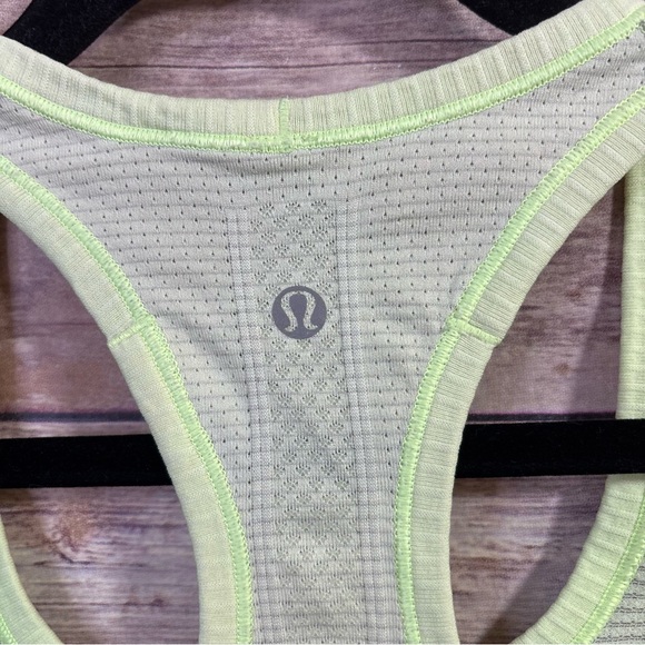 LULULEMON Swiftly TECH yellow Gray Stripe Size 6 - Picture 7 of 7